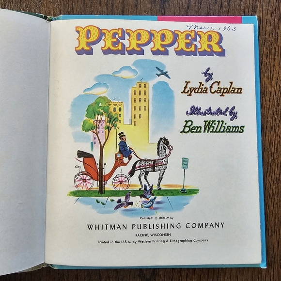 Pepper Hardback Vintage 1955 Top Tales Whitman Lydia Caplan Ben Williams Book - Picture 2 of 5